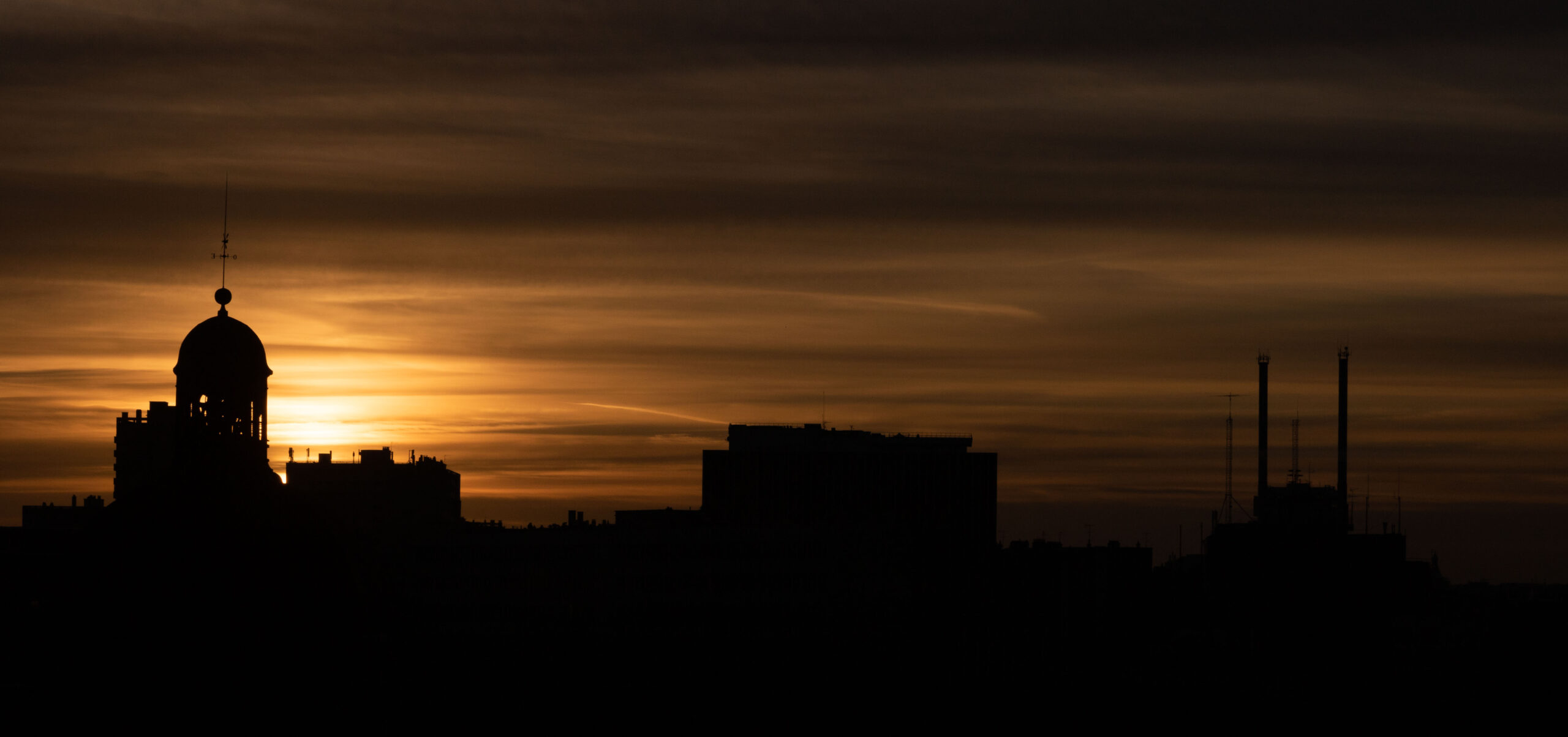 coucher de soleil sur Paris (Salpétrière)